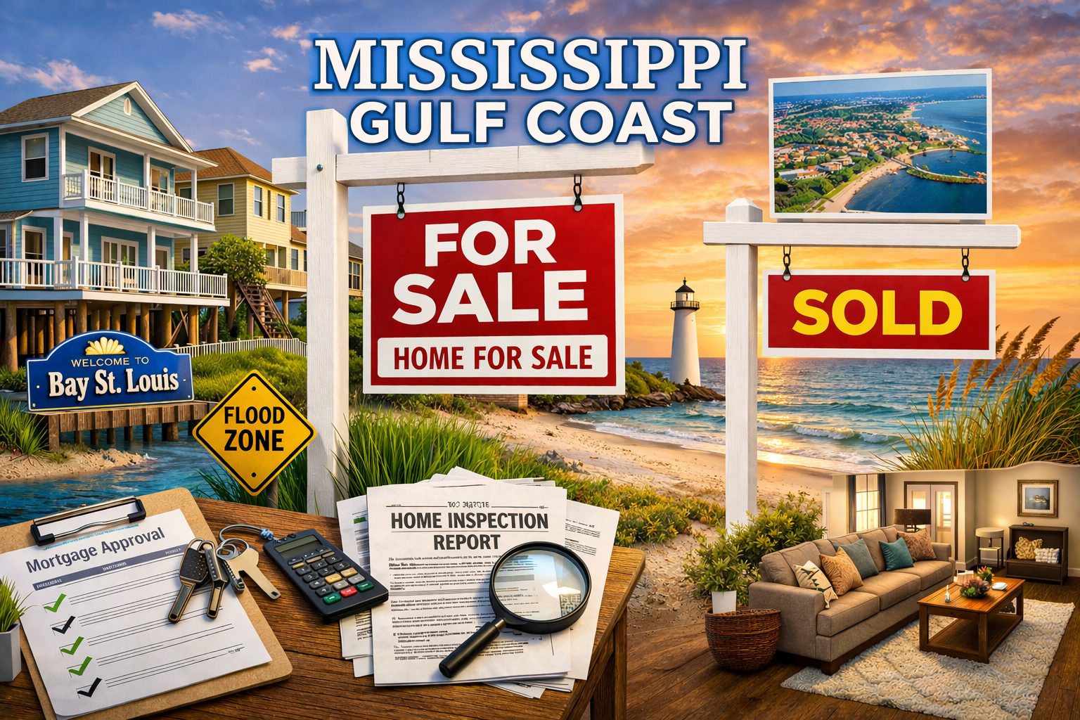 Coastal real estate on the Mississippi Gulf Coast featuring homes, inspections, and sales process